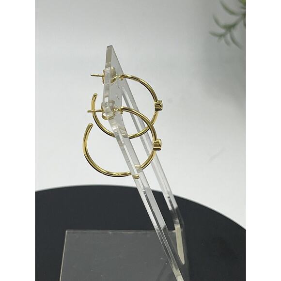 Marrin Costello Curateur 14k Gold Plated Sterling Silver Topaz Hoop Earrings - Picture 5 of 10